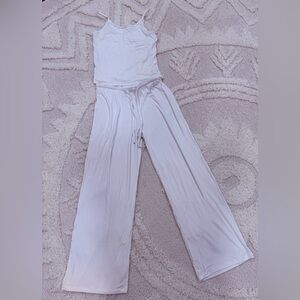 White Posh Peanut bamboo ribbed women’s pajama set